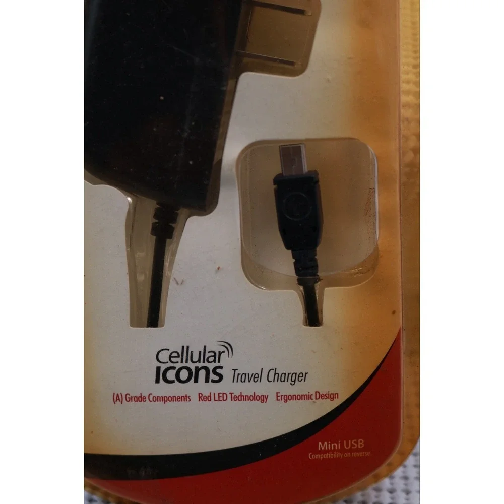 Cellular Icons Mini USB Travel Wall Charger Black Vintage Phone New Sealed